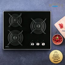 하츠 - 가스렌지 3구 건전지타입 쿠킹존(가스쿡탑+후드)자동연동, GC-3606EDRH (LPG)