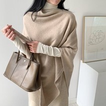 겨울 니트 케이프 폭스 메리노울 판초