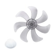 선풍기 날개 부품 회색 16 인치 가정용 플라스틱 팬 블레이드 7leaf with nut cover for standing pedestal fan table fanner 일반, 회색 16인치, 1개