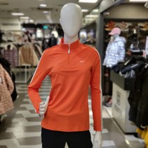 루이까스텔 여성 골프 소매 배색 절개 반집업 티셔츠 3LTTS305 오렌지 루이 777