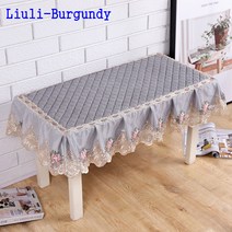 SKANDSALO 캐주얼 심플 레이스 코튼 피아노 의자 커버, Liuli-Burgundy_78x38cm