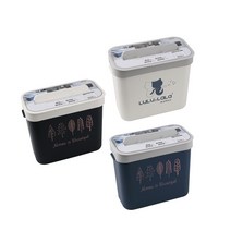 주방 욕실 화장실 다용도 벽걸이 붙이는휴지통 디자인 예쁜 인테리어 걸이형 붙이는 쓰레기통, 나무-네이비