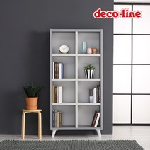 데코라인 코넬 닉슨 840 8칸 전면책장 DYL007C, 아카시아+화이트