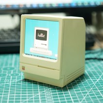 초소형모니터 2세대 3.8인치 레트로 소형 TV 매킨토시 Macintosh 옛날 컴퓨터, 무도장(흰색) + 배터리