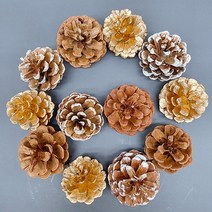 늘솜아뜰리에 솔방울 대 12P 오너먼트 크리스마스 장식 사진 촬영 인테리어 소품, 3.골드12P