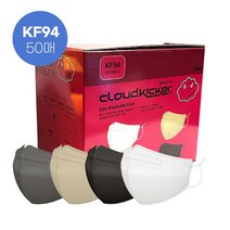 (무료)클라우드 새부리형 KF94 마스크 대형 50매 도매 클라우드키커 베이지 kf94 일회용 대량, 블랙
