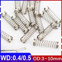 와이어 직경 0.4mm/0.5mm 스프링 버퍼 리턴 짧은 릴리스 압력 y형 304 스테인레스 스틸, 45mm Length (20Pcs), 0.4mm Wire diameter