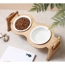 15도각 높이조절 먹기편한 반려동물 식기 식탁만들기, 1개, 2구