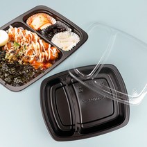 일회용 도시락용기 400세트 덮밥 샐러드 반찬포장, 02. 20163-2A (2칸), 400세트 (용기+뚜껑)