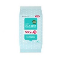 그린핑거 손소독 물티슈 캡형, 10팩, 20매