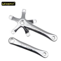 자전거가방 탑튜브 수납 방수 Litepro-접이식 자전거 크랭크 BMX 사각 구멍 넓고 좁은 톱니 48/50/52/54/56, Silver Crank 2, 48T, 07 Silver Crank_06 Only Crank