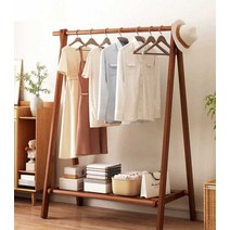 원목 행거 스탠드 옷가게 목재 옷걸이 드레스룸 앤틱, ( 너도밤나무)로그컬러 80CM (단층)