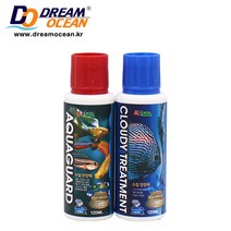 AZOO 물갈이제 세트 아쿠아가드 120ml+트리트먼트 120ml 어항청소 물잡이 환수, 1세트