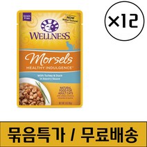 웰니스 캣 헬시 인덜전스 머셀 칠면조&오리 파우치 85g x 12개