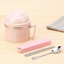 도시락세트네이비 식당에서 막 식사를 함 신기 밥독 여성 직장인 분당 있음 뚜껑 한식 기숙사 그릇과 젓가락 2346583365, 총 1.9L 노르딕 핑크 (식기를 곁