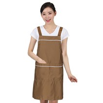 레뷰가운 AE56 얇은 앞치마 여름 큰주머니 요리학원 화원 감자탕 닭갈비 곱창 호프집 주방, AE56_딥브라운