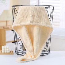 에어쿠션 머리받침 비행기 캠핑 조약돌 카펫귀여운 고양이 헤어 드라이 타올 소녀 욕실 샤워 캡 마이크로, 09 주황색