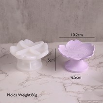 레진몰드 레진트레이몰드 DIY 시멘트 연꽃 홀더 실리콘 금형 수제 석고 보석 저장 꽃 모양의 트레이 수공, 한개옵션1, 04 Lotus Set D