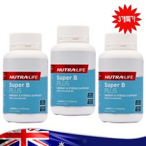 호주 프리미엄 종합 비타민 비 누트라 라이프 슈퍼 비타민 B 플러스 영양제 Nutra Life Super B Plus 60 Capsules, 60캡슐, 3병