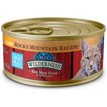 Blue Buffalo Wilderness Rocky Mountain Recipe Flaked Red Meat Feast 성인 그레인 프리 고양이 사료 통조림 5.5온스 24개입