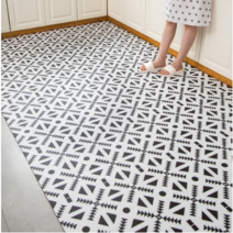 주방매트 식탁밑러그 기름 먼지방지 PVC 방수 쉬운 청소 세탁 패턴 미끄럼방지, 다이아몬드 그리드 (가죽)_120x200cm (방수 및 방유는 임의로 절단 가능)