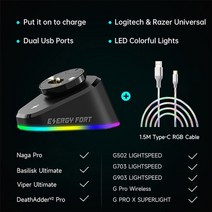 버티컬마우스 수직 마우스 게이밍 버티칼 게임 무선 충전기 qi 교체 무선 충전식 로지텍 g403 g703 pro g502 g903 gpw Charging Dock, 초록