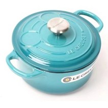 Lecreuset [르쿠르제] 미키 콜라보 양수 주물 무쇠냄비 18cm 신혼부부 집들이선물, 블루 실버손잡이, 지름18cm 1.8L