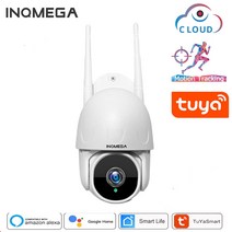 INQMEGA TUYA PTZ 카메라 스마트 클라우드 야외 자동 추적 1080P IP 카메라 Google 홈 Alexa 비디오 감시 CCTV 보안 캠, 1080P 32GB 추가, 협력사, 영국 플러그