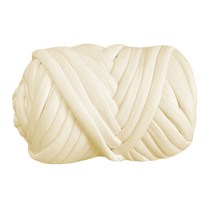 우먼스9999 패브릭 폴리 자이언트얀 뜨개실 500G DIY 핑거니팅 핸드 손뜨개 가방 방석, 에그파우더 (500g)
