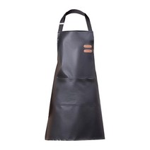 QDY DIY 페인팅 여성을 위한 대형 포켓 앞치마가 있는 앞치마, 90x70cm, PU, 검은색