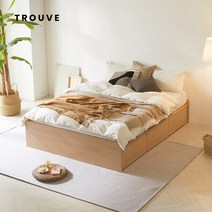 트루베퍼니처 누보 무헤드 빅서랍 수납침대 프레임 SS, 화이트+그레이