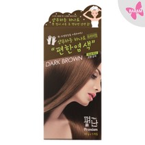 편한염색 간편 뿌리 흰머리 새치 펴난염색 샴푸염색약 한방염색약, 다크브라운, 5매