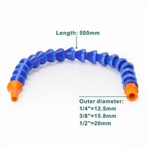 플렉시블호스 수도 밸브 파이프 배관 레듀샤 1/2 3/8 플라스틱 유연한 물 및 오일 냉각 호스 원형 플랫 노즐 1/4 인치 300mm 400mm, 2-500