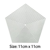 가죽공예 14 모듬 된 스타일 스퀘어 스타 심장 사각형 DIY scrapbooking에 대 한 금속 절단 다이 앨범 종이 카드 장식 공예 엠보싱, [05] Pentagon, 1개