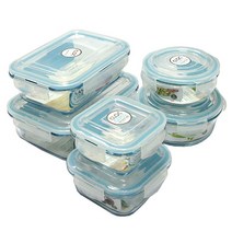 네오플램 내열유리 밀폐용기 사각 원형 찬통 반찬통 용량선택, 직사각 640ml, 1개