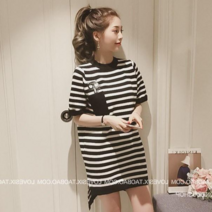 수스다 자수 줄무늬 봄원피스 스트라이프 단가라