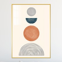 아트블루 북유럽 모던 유니크 인테리어 그림 액자 카페 소품, 1_북유럽모던 4단 원형 추상화_A