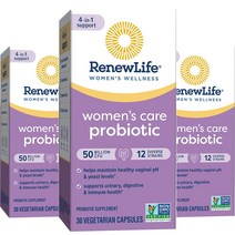 리뉴라이프 얼티미트 플로라 우먼스 베지날 프로바이오틱 500억 베지테리안 캡슐, 30정, 222mg, 3개