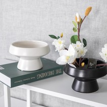 유기스탠드 수반 17x10cm 조화 꽃꽂이 인테리어 장식, 화이트