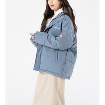 여성 파스텔 레이어드 후드 숏패딩 점퍼 푸퍼 여친룩