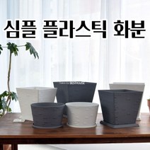 플라스틱화분   받침 선인장 꽃 공 빈 모던 심플 이쁜 예쁜 화분, 사각 28x28cm 그레이