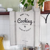 빈티지 스트라이프 린넨 키친크로스 홈카페 덮개 매트, 레드