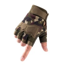 야외 스포츠 핑거리스 장갑 반 손가락 군대 전술 장갑 Camo 등산 사이클링 승마 Airsoft 체육관 S2104, L, 위장 2