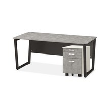 멜론 컴퓨터책상 1200 1400 1600 1800 책상 서랍세트, 라온 보급형서랍/콘크리트, 1800블랙프레임 수입