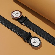 라일앤스콧 남성 퀼팅 라운드버클 골프벨트, CL9CSBE03 블랙카멜