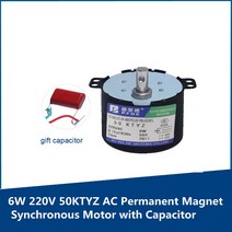 싱크로너스 모터 6W 220V 50KTYZ AC 영구 자석 동기 모터 커패시터 포함 저속 정방향 및 후진 기어, 16 5rpm terminal block