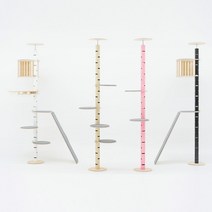 파스텔 스틸 원목 캣폴 캣타워, 베이지 (기본발판 3개 포함)_235cm 미만