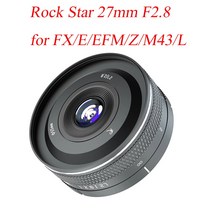 Rock Star RockStar 27mm F2.8 Fuji XF Canon EF-M Sony E Nikon Z Leica L SIGMA M43용 대구경 고정 초점 렌즈 카메라, 검은 색, 시그마