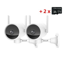 보안 부속 부품 global version imilab ec3 야외 카메라 wifi ip smart mi home security cam night vision cctv 감시, 2x 카메라 추가 32g