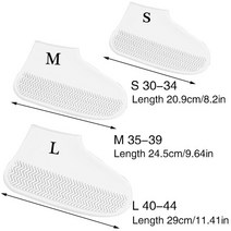 두꺼운 방수 비 오는 날 폴리에스터 투명 발 미끄럼 세련된 재사용 가능 액세서리, 14.WHITE - M
